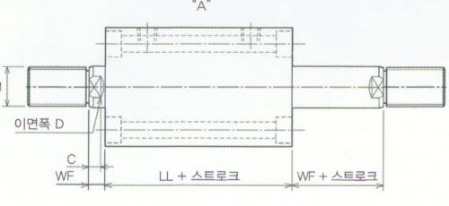 양로드,수나사박형실린더